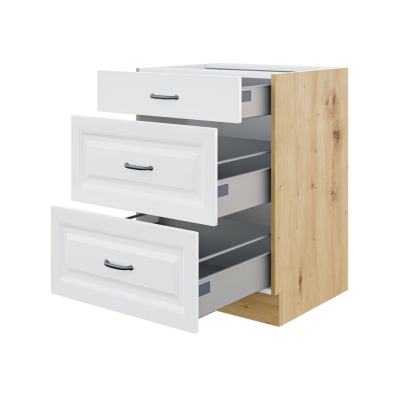 VÝPRODEJ - Šuplíková skříňka SOPHIA - šířka 60 cm, světle šedá / bílá