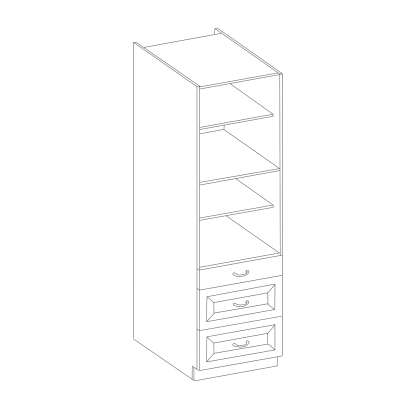 VÝPRODEJ - Potravinová skříň se šuplíky SOPHIA - šířka 60 cm, šedá / dub artisan