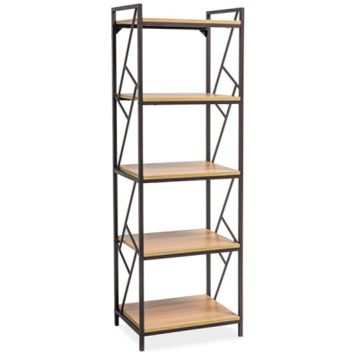 VÝPRODEJ - Policový regál KARPO 3 - dub / tmavě hnědý