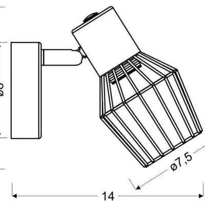 Nástěnné bodové svítidlo VIKING - 1xE14, 40W, šedé