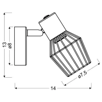 Nástěnné bodové svítidlo VIKING - 1xE14, 40W, šedé