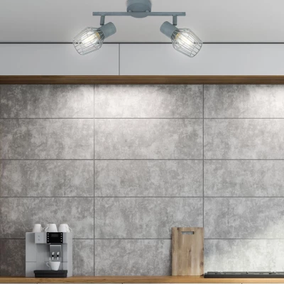 Stropní / nástěnné bodové svítidlo VIKING - 2xE14, 40W, šedé