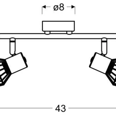 Stropní / nástěnné bodové svítidlo VIKING - 2xE14, 40W, šedé