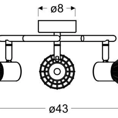 Stropní bodové osvětlení VIKING - 3xE14, 40W, šedé