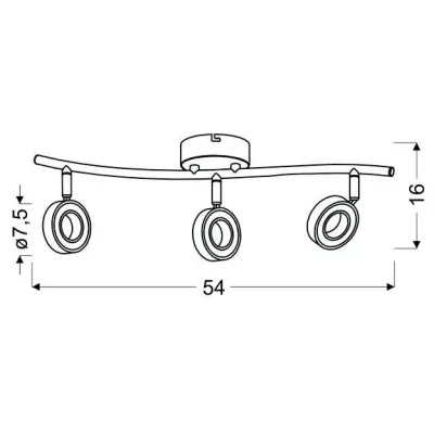LED bodové stropní svítidlo VINOLA - 3x5W, 3000K (teplá bílá), chromované
