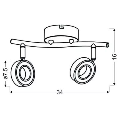 LED bodové nástěnné / stropní svítidlo VINOLA - 2x5W, 3000K (teplá bílá), chromované