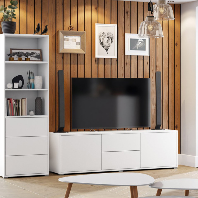 VÝPRODEJ - Stěna do obývacího pokoje ASAKA 4 - bílá