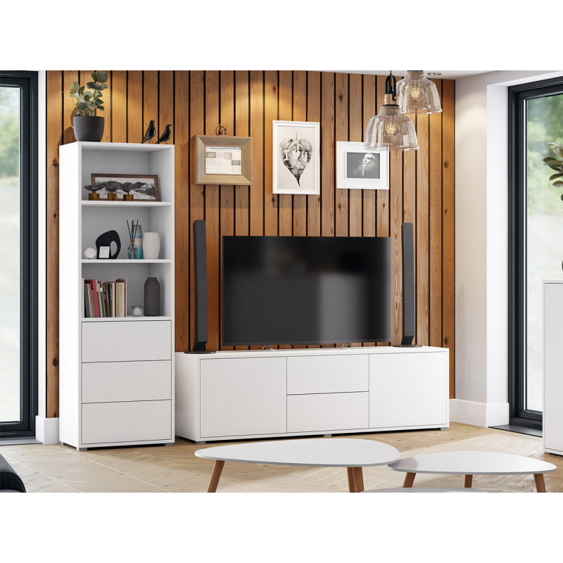 VÝPRODEJ - Stěna do obývacího pokoje ASAKA 4 - bílá