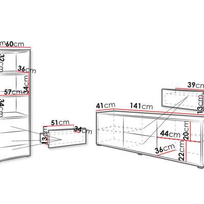 VÝPRODEJ - Stěna do obývacího pokoje ASAKA 4 - bílá