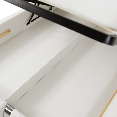 VÝPRODEJ - Čalouněná manželská postel 160x200 ZOILA - bílá ekokůže