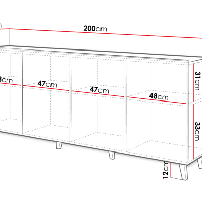 VÝPRODEJ - Komoda s dvířky SUSANITA - černá