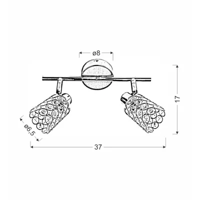 Bodové nástěnné / stropní osvětlení YORK - 2xG9, 40W, chromované