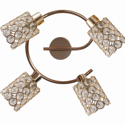 Bodové stropní osvětlení YORK - 4xG9, 40W, kruhové, mosazné