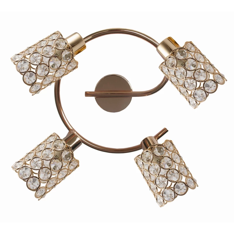 Bodové stropní osvětlení YORK - 4xG9, 40W, kruhové, mosazné