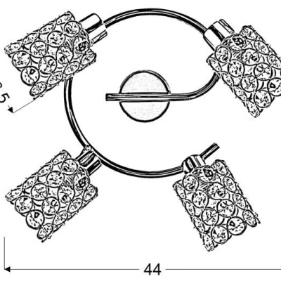 Bodové stropní osvětlení YORK - 4xG9, 40W, kruhové, mosazné