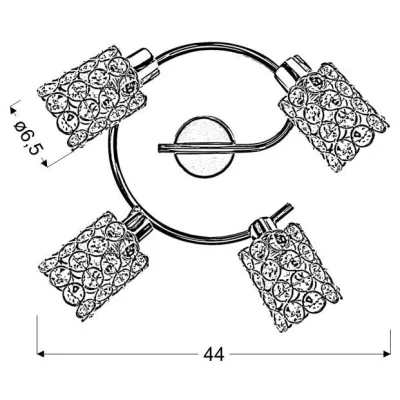 Bodové stropní osvětlení YORK - 4xG9, 40W, kruhové, mosazné