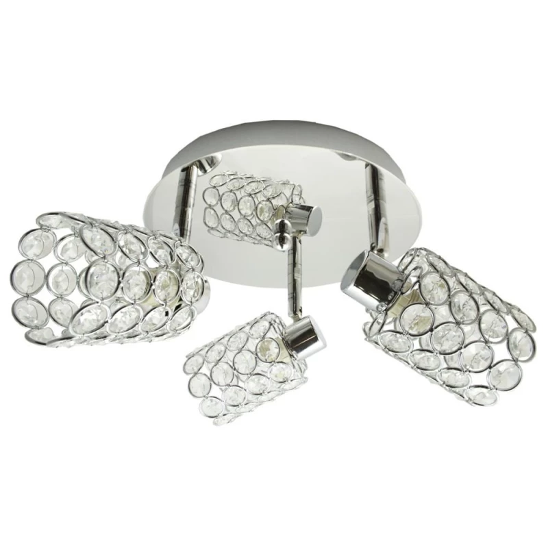Bodové stropní osvětlení YORK - 3xG9, 40W, kulaté, chromované