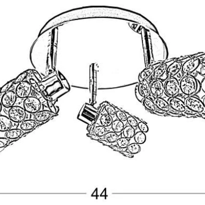 Bodové stropní osvětlení YORK - 3xG9, 40W, kulaté, chromované