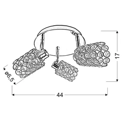 Bodové stropní osvětlení YORK - 3xG9, 40W, kulaté, chromované