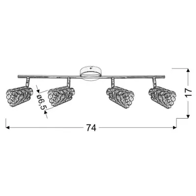 Bodové stropní osvětlení YORK - 4xG9, 40W, chromované