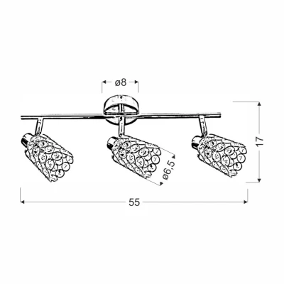 Bodové stropní osvětlení YORK - 3xG9, 40W, chromované