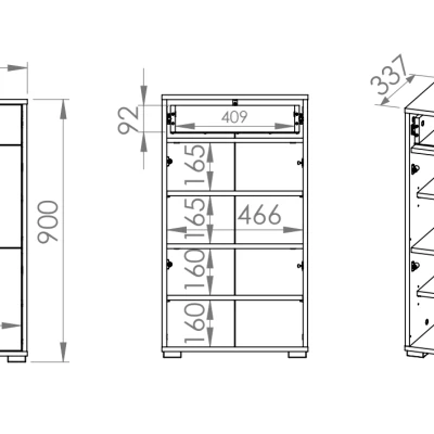 VÝPRODEJ - Úzký botník RUAN - světlý dub sonoma