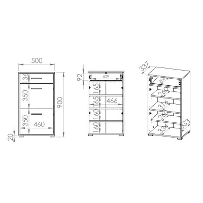 VÝPRODEJ - Úzký botník RUAN - světlý dub sonoma