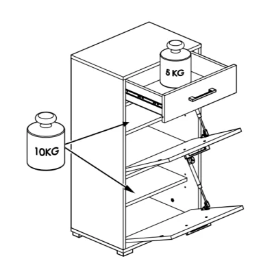 VÝPRODEJ - Úzký botník RUAN - světlý dub sonoma