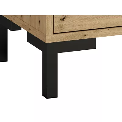 VÝPRODEJ - Vysoká předsíňová skříň BEDA - šířka 55 cm, dub artisan