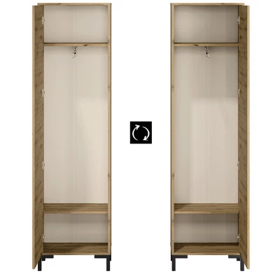 VÝPRODEJ - Vysoká předsíňová skříň BEDA - šířka 55 cm, dub artisan