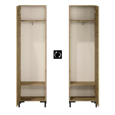 VÝPRODEJ - Vysoká předsíňová skříň BEDA - šířka 55 cm, dub artisan