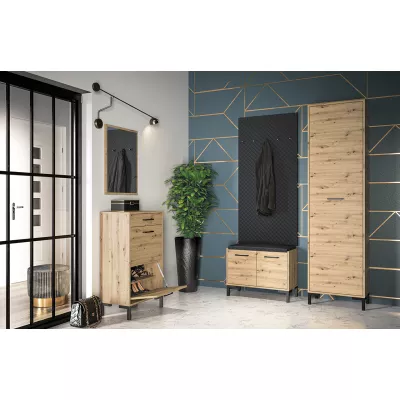 VÝPRODEJ - Vysoká předsíňová skříň BEDA - šířka 55 cm, dub artisan