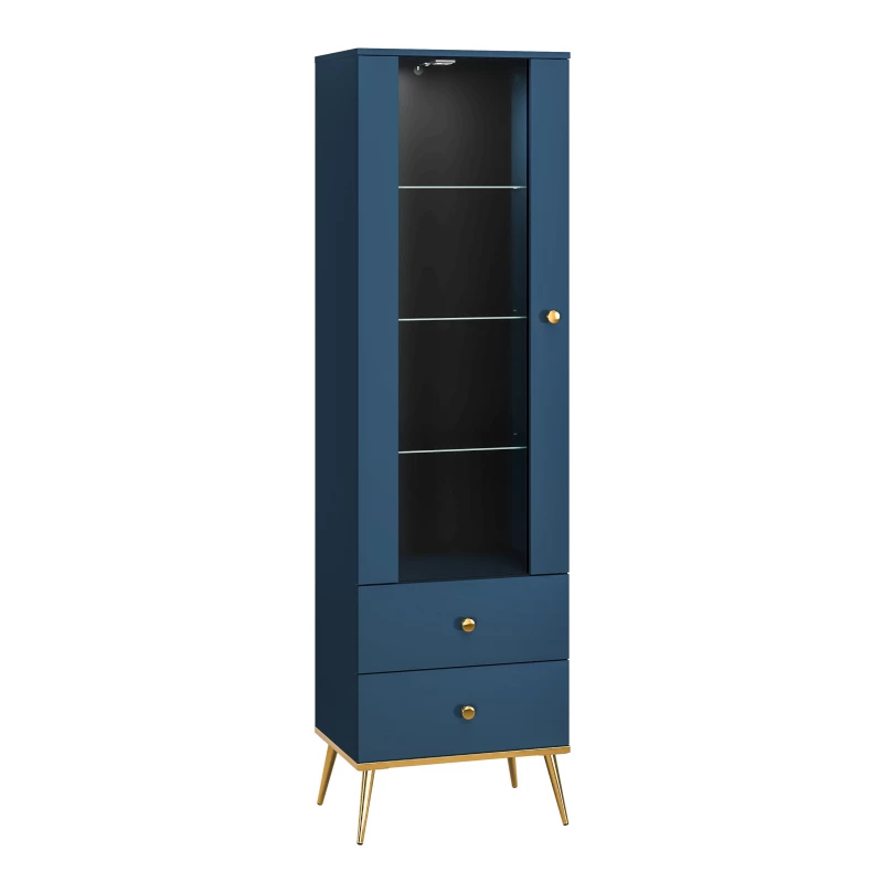 VÝPRODEJ - Vitrína s prosklenou částí MADO - modrá