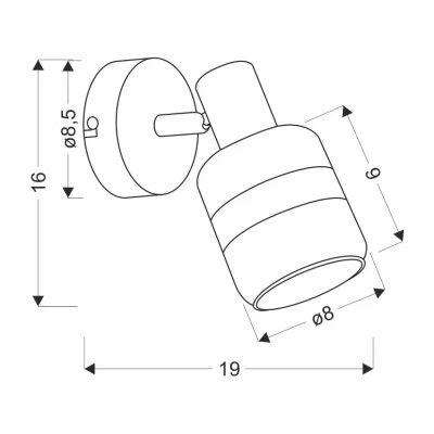 Nástěnné bodové svítidlo YUKI - 1xE14, 15W, černé / kouřové sklo