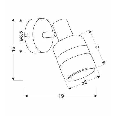 Nástěnné bodové svítidlo YUKI - 1xE14, 15W, černé / kouřové sklo