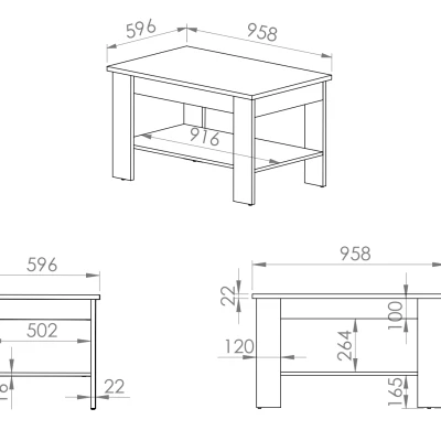 VÝPRODEJ - Konferenční stolek DIANDRA - dub artisan