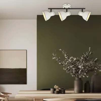 Stropní bodové osvětlení ZUMBA - 3xE14, 40W, bílé / černé