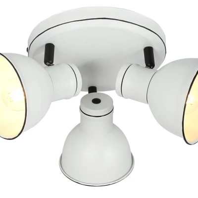 Stropní bodové kulaté osvětlení ZUMBA - 3xE14, 40W, bílé / černé