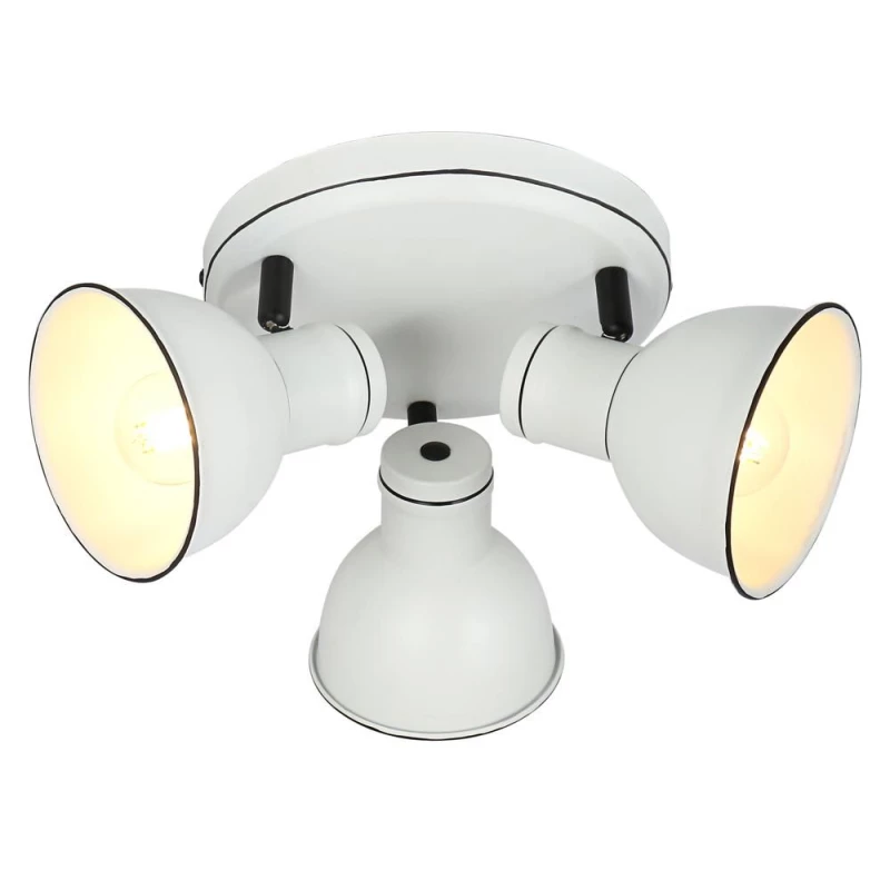 Stropní bodové kulaté osvětlení ZUMBA - 3xE14, 40W, bílé / černé