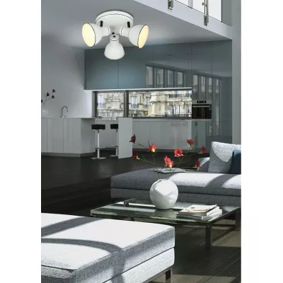 Stropní bodové kulaté osvětlení ZUMBA - 3xE14, 40W, bílé / černé