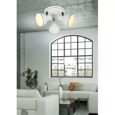 Stropní bodové kulaté osvětlení ZUMBA - 3xE14, 40W, bílé / černé