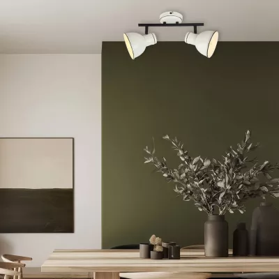 Nástěnné / stropní bodové osvětlení ZUMBA - 2xE14, 40W, bílé / černé