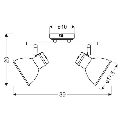 Nástěnné / stropní bodové osvětlení ZUMBA - 2xE14, 40W, bílé / černé