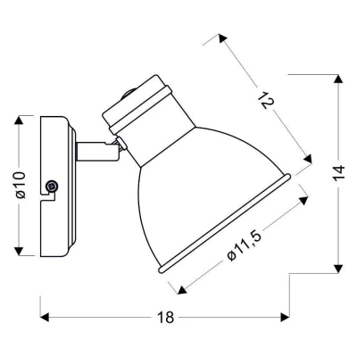Moderní nástěnné bodové osvětlení ZUMBA - 1xE14, 40W, bílé / černé