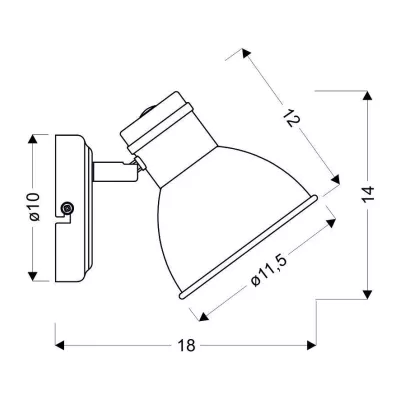 Moderní nástěnné bodové osvětlení ZUMBA - 1xE14, 40W, bílé / černé