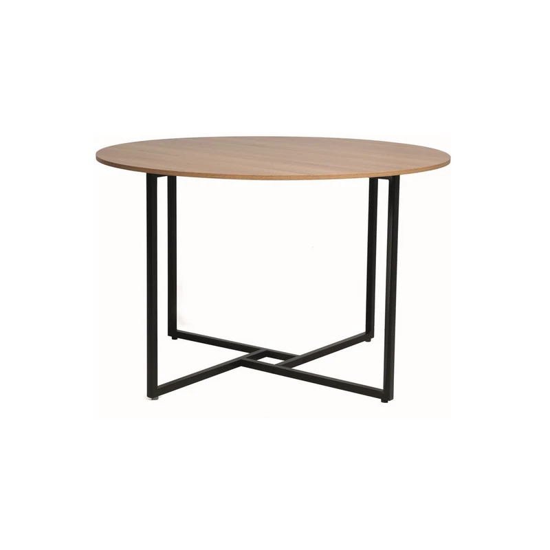 VÝPRODEJ - Kulatý jídelní stůl PALMIRO - dub / černý