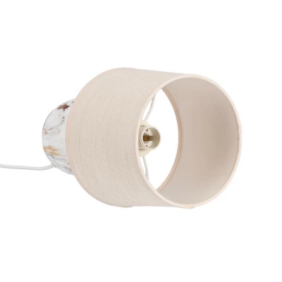 Moderní stolní keramická lampa ADELINA - 1xE14, 40W, bílá / zlatá / béžová