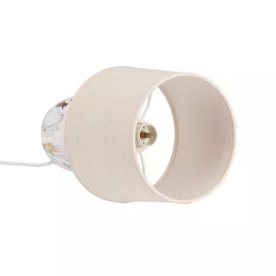 Moderní stolní keramická lampa ADELINA - 1xE14, 40W, bílá / zlatá / béžová