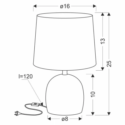 Moderní stolní keramická lampa ADELINA - 1xE14, 40W, bílá / zlatá / béžová