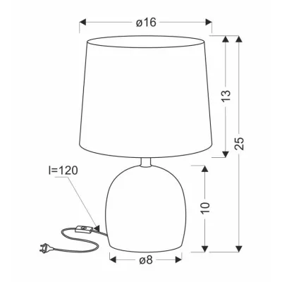 Moderní stolní keramická lampa ADELINA - 1xE14, 40W, bílá / zlatá / béžová